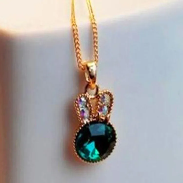 Новинка 2017 модное женское ожерелье с золотой цепочкой очаровательное зеленое