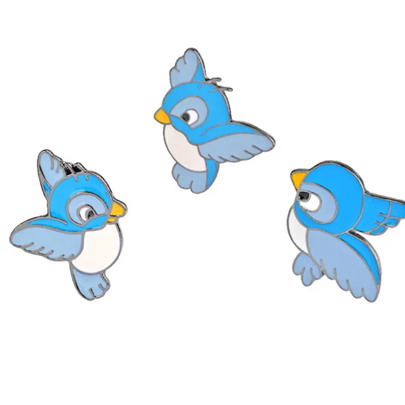 Fashion Cute Cartoon Flying Blue Bird Badge Birds Hard Enamel Lapel Pin Badges For Clothings Women Girls Shirts Aliexpress