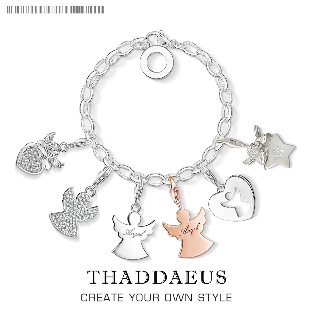 Ange Guardian Angel Small Pendant Charms Thomas 925 Silver Zirconia Lobster Clasp Fit Bracelets, DIY Jewelry For Women
Ange Guardian Angel Small Pendant Charms Thomas 925 Silver Zirconia Lobster Clasp Fit Bracelets, DIY Jewelry For Women