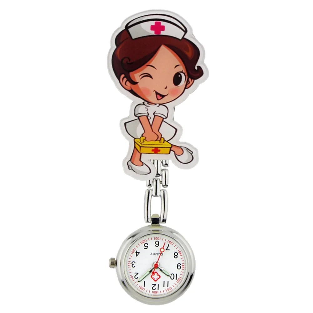 Часы наручные унисекс милые Мультяшные для мужчин и женщин медсестер с карманным