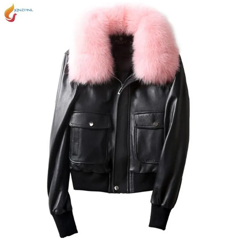 Autumn winter new large size leather jacket women high-end short motorcycle leather jacket coat fashion fur collar slim CoatG745
Autumn winter new large size leather jacket women high-end short motorcycle leather jacket coat fashion fur collar slim CoatG745