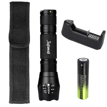 SKYWOLFEYE 8000 Lm Zoom Torch T6 LED Flashlight 5 Modes Portable 18650 Battery Torch Focus Lamp Lantern+US Plug Charger
SKYWOLFEYE 8000 Lm Zoom Torch T6 LED Flashlight 5 Modes Portable 18650 Battery Torch Focus Lamp Lantern+US Plug Charger