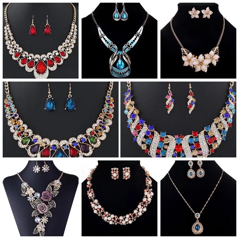 Pearl Crystal Flower Jewelry Sets for Women Wedding Bridal Gold Silver Chain Pendant Chocke Necklace Earrings Set
Pearl Crystal Flower Jewelry Sets for Women Wedding Bridal Gold Silver Chain Pendant Chocke Necklace Earrings Set