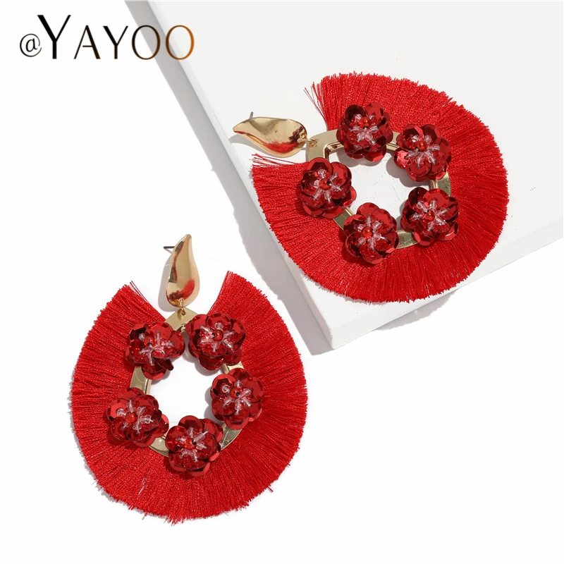 AYAYOO Bohemian Tassel Earrings Red Big Flower Drop Earrings For Women Fashion Jewelry 2018 Summer Boho Statement Earring
AYAYOO Bohemian Tassel Earrings Red Big Flower Drop Earrings For Women Fashion Jewelry 2018 Summer Boho Statement Earring