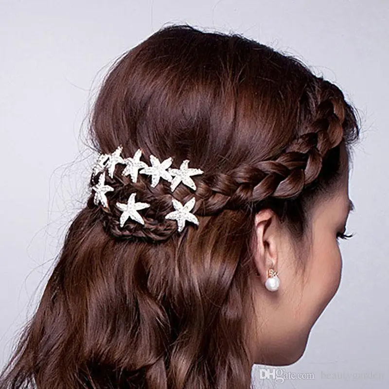 120pcs/lot Fashion Crystal Bridal Hairwear Starfish Style U Hair Pin Beach Theme Women's Outdoor Hair Decoration JTP102
120pcs/lot Fashion Crystal Bridal Hairwear Starfish Style U Hair Pin Beach Theme Women's Outdoor Hair Decoration JTP102