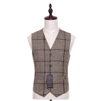 Classic Men's Gray Plaid Business Formal Suit Vest and Men's Wedding Dress Suit V-neck Factory Tailor made
Classic Men's Gray Plaid Business Formal Suit Vest and Men's Wedding Dress Suit V-neck Factory Tailor made