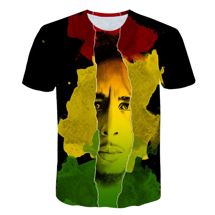 

Famous Singer Rap Hip hop T-shirts Reggae originator Bob Marley 3d print Men Women casual O-Neck t shirt