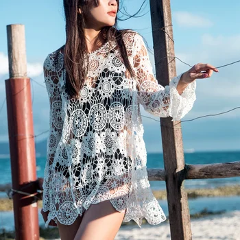 New Sexy Women Tunic Swimsuit Bikinis Smock Cover Up One Size White Sun Protect Blouse Pareo Beach Dress Swimwear Smock Sarongs
New Sexy Women Tunic Swimsuit Bikinis Smock Cover Up One Size White Sun Protect Blouse Pareo Beach Dress Swimwear Smock Sarongs