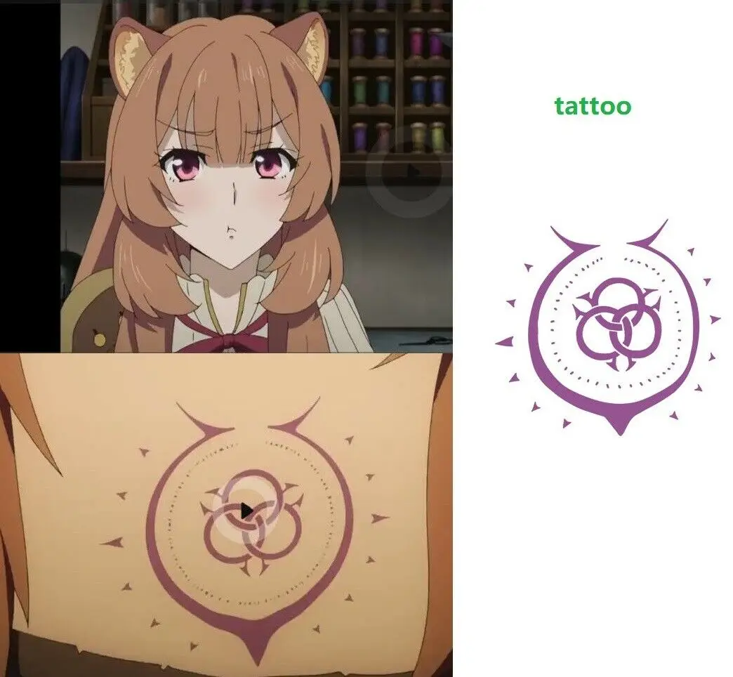 Аниме The Rising of Shield Hero Rafutaria Slave Logo временная татуировка косплей реквизит