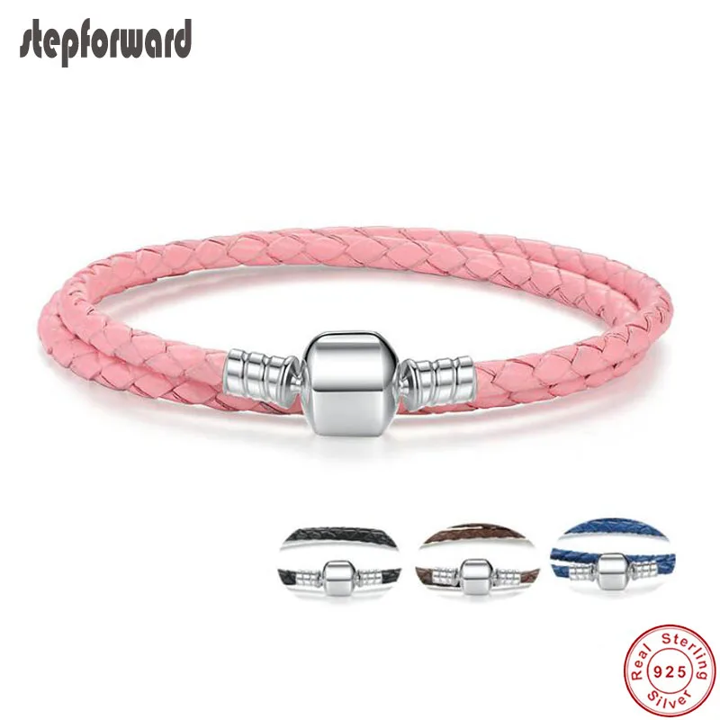 925 Sterling Silver Clasp Pink Brown Blue Black Double Circle Rope Bracelet Popular Good Quality Four Colors Clasp Jewelry Gift
925 Sterling Silver Clasp Pink Brown Blue Black Double Circle Rope Bracelet Popular Good Quality Four Colors Clasp Jewelry Gift