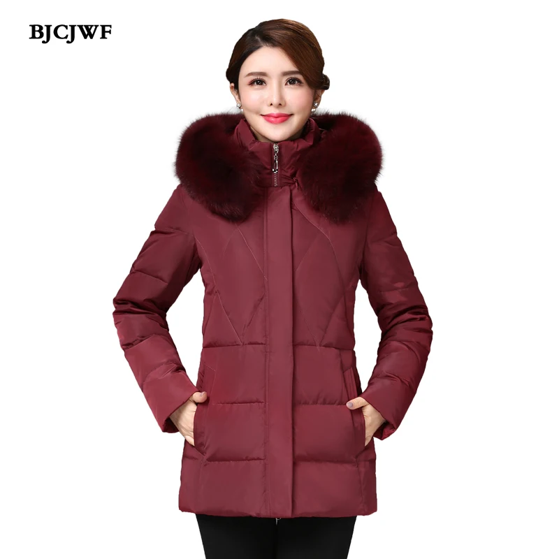 BJCJWF New Women's down jacket thick warm 90% white duck down coat Hooded Natural fur collar Duck Parkas Winter Plus Size 5XL
BJCJWF New Women's down jacket thick warm 90% white duck down coat Hooded Natural fur collar Duck Parkas Winter Plus Size 5XL