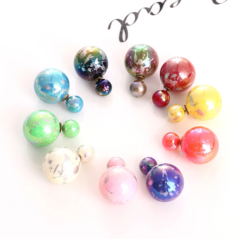 10 color candy-colored double-sided fashion ball earrings camouflage plastic earrings female wedding jewelry Ogilvy
10 color candy-colored double-sided fashion ball earrings camouflage plastic earrings female wedding jewelry Ogilvy