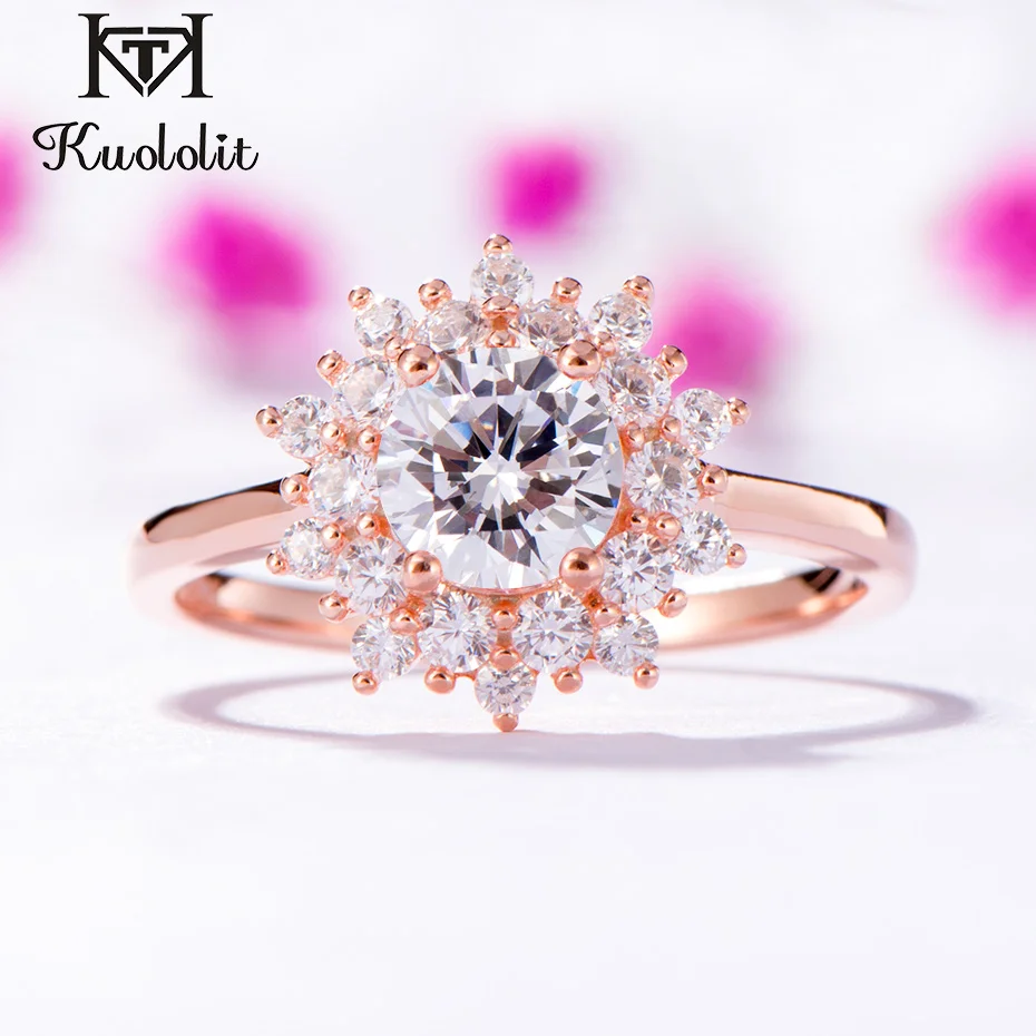 Kuololit Moissanite Rings for Women 925 Solid Sterling Silver Rose Gold Ring 0.7ct D color VVS1 Moissanite Diamond Fine Jewelry
Kuololit Moissanite Rings for Women 925 Solid Sterling Silver Rose Gold Ring 0.7ct D color VVS1 Moissanite Diamond Fine Jewelry