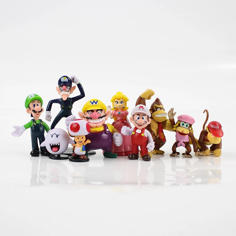 10Pcs/Set Super Mario Bros Wario Waluigi Donkey kong Toad Peach Mushroom Boo Mario Luigi PVC Action Figure Toy Model Dolls
10Pcs/Set Super Mario Bros Wario Waluigi Donkey kong Toad Peach Mushroom Boo Mario Luigi PVC Action Figure Toy Model Dolls