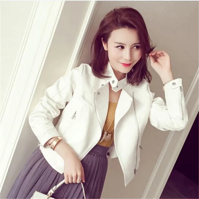 Women leather coat Autumn white leather jacket NEW Faux leather jackets women Spring/autumn Brief paragraph Female clothing 3756
Women leather coat Autumn white leather jacket NEW Faux leather jackets women Spring/autumn Brief paragraph Female clothing 3756