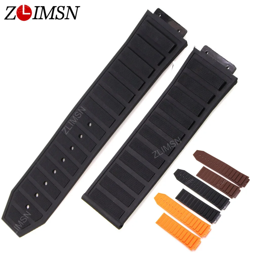 

ZLIMSN Watchbands Women Sport Black Orange Diving Fashion Silicone Rubber Men Watch Band Strap 26mm Relojes Hombre 2016