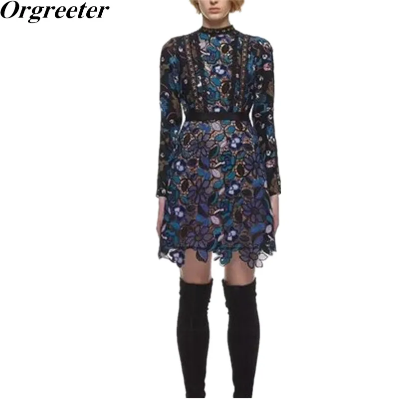 New 2018 High Quality Lace Runway Dress Women's Luxury Embroidery Hollow Out Print Dress Vestidos
New 2018 High Quality Lace Runway Dress Women's Luxury Embroidery Hollow Out Print Dress Vestidos