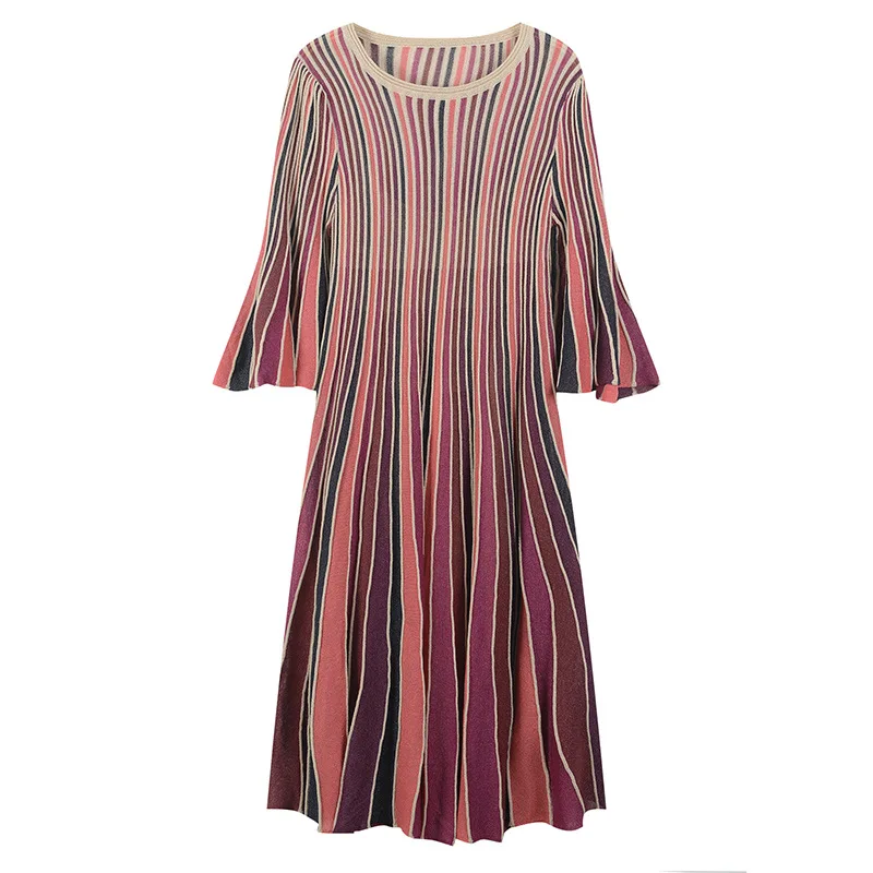 women early fall winter stripes dress ladies elegant elastic long-sleeves Slim pleated knit dress
women early fall winter stripes dress ladies elegant elastic long-sleeves Slim pleated knit dress