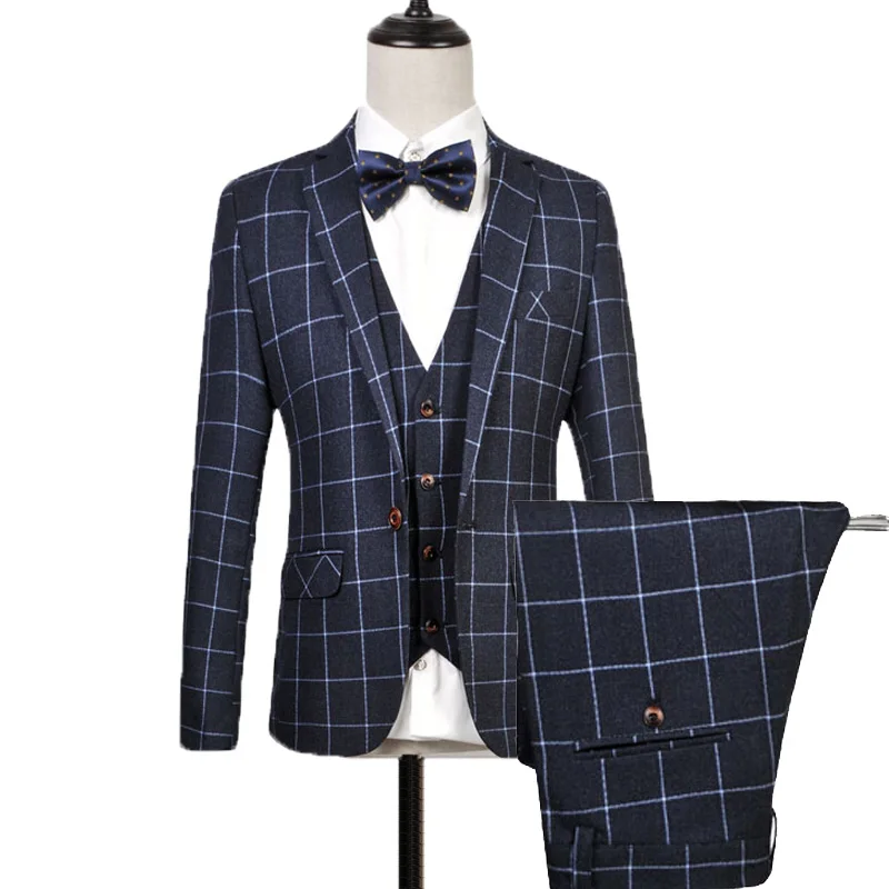 Asian size 2019 Mens Suits Plaid Slim Fit Wedding Suits set 3pcs Groom fashion blazers suit for Wedding (Jacket+Pants+Vest)
Asian size 2019 Mens Suits Plaid Slim Fit Wedding Suits set 3pcs Groom fashion blazers suit for Wedding (Jacket+Pants+Vest)