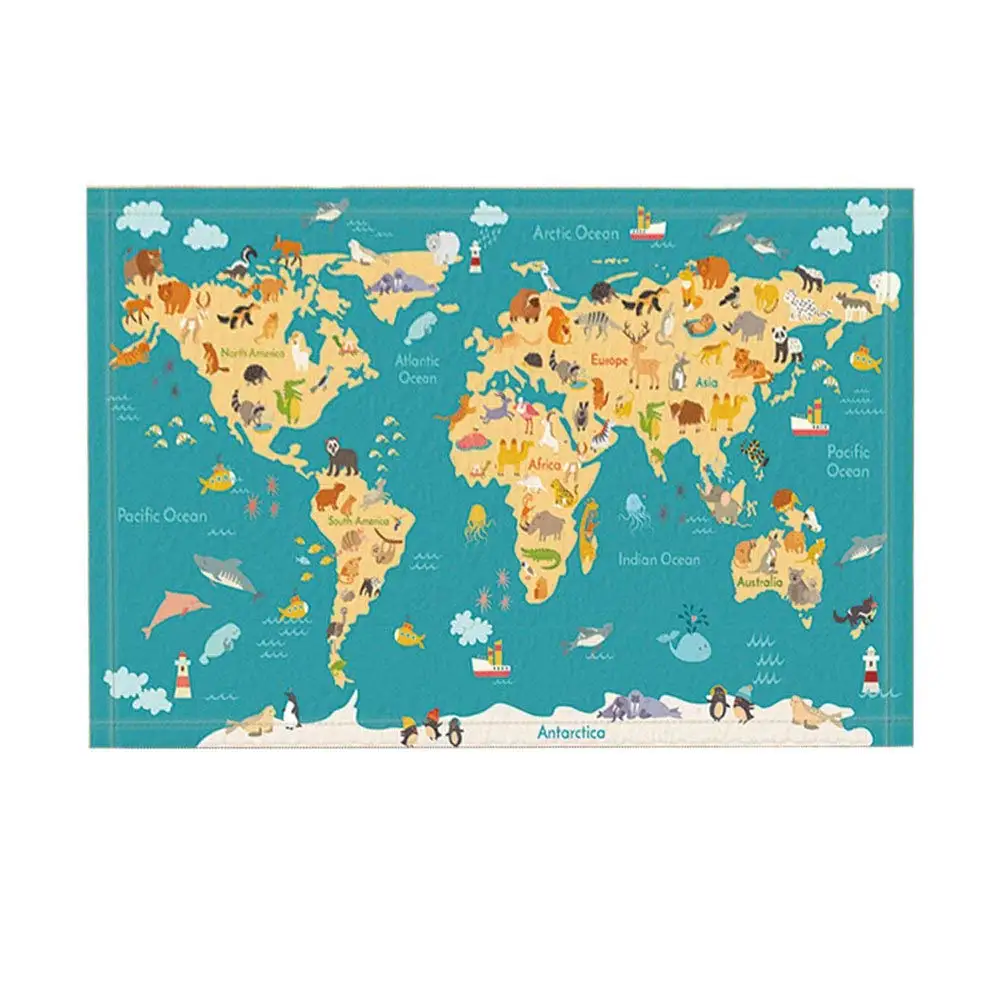 Kids Animal Map Bath Rugs, Preschool Children World Map with Ocean Name, Non-Slip Doormat Floor Entryways Indoor Front Door Mat
Kids Animal Map Bath Rugs, Preschool Children World Map with Ocean Name, Non-Slip Doormat Floor Entryways Indoor Front Door Mat