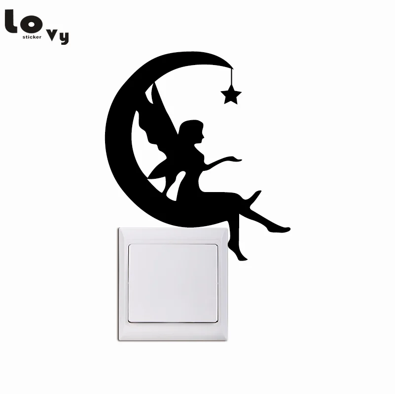 Moon Fairy Switch Sticker - Crescent Moon Silhouette Wall Sticker - Star And Moon Wall Art - Girl Nursery Wall Decor
Moon Fairy Switch Sticker - Crescent Moon Silhouette Wall Sticker - Star And Moon Wall Art - Girl Nursery Wall Decor