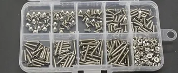 360pcs/set M2.5*4/5/6/8/10/12/14/16/20 stainless steel 304 countersunk hex socket flat head screw nut assortment kit with box168
360pcs/set M2.5*4/5/6/8/10/12/14/16/20 stainless steel 304 countersunk hex socket flat head screw nut assortment kit with box168