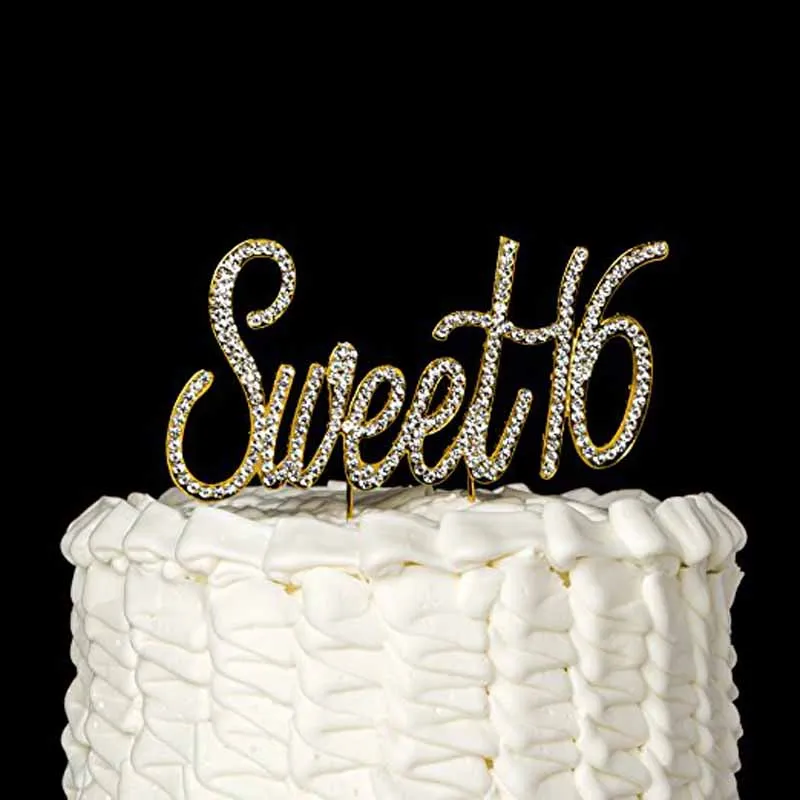Rhinestones Sweet 16 Cake Topper Boy Girl 16th Birthday Party