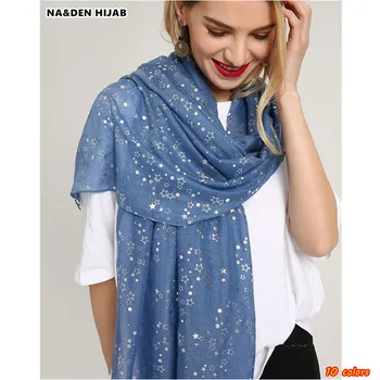 1pc star pattern polka dot hot stamping silver hijab scarf women scarves shawls shiny shimmer design fashion islamic scarfs
1pc star pattern polka dot hot stamping silver hijab scarf women scarves shawls shiny shimmer design fashion islamic scarfs
