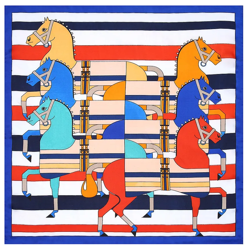 53cm Striped Horse Silk Satin Scarf 2020 Fashion Women Square Scarves Bandanna Headband Neck Tie Band Professional Neckerchief
53cm Striped Horse Silk Satin Scarf 2020 Fashion Women Square Scarves Bandanna Headband Neck Tie Band Professional Neckerchief