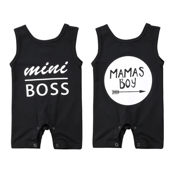 Cute Newborn Baby Boys Girls Letter Romper Mini Boss Print Sleeveless Black Jumpsuit For infant baby
Cute Newborn Baby Boys Girls Letter Romper Mini Boss Print Sleeveless Black Jumpsuit For infant baby