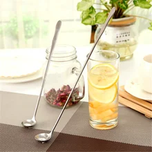 1 pc zupy łyżki ze stali nierdzewnej łyżka z długą rączką kreatywny koreański łyżeczki do kawy lodowy deser narzędzia(China)