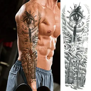 Full Arm Temporary Tatoo Sticker Waterproof Fake Tattoo Eye Clock Bird Pagoda Leg Large Size Flash Tatto Dleeve for Men Women
Full Arm Temporary Tatoo Sticker Waterproof Fake Tattoo Eye Clock Bird Pagoda Leg Large Size Flash Tatto Dleeve for Men Women