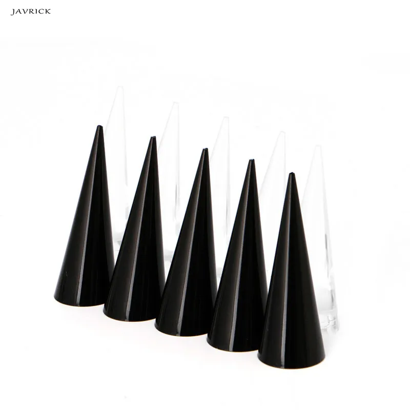 

JAVRICK 1pcs Acrylic Finger Cone Ring Stand Jewelry Display Holder Show Case Organizer NEW