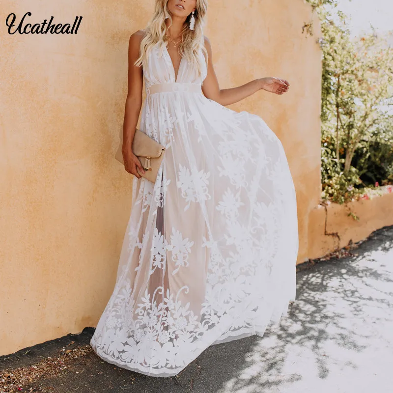 Lace Boho Beach Summer Dress Long Maxi Dress Women Dress Split Strap Embroidery Dresses Casual Lace Party Long Boho Vestidos 
Lace Boho Beach Summer Dress Long Maxi Dress Women Dress Split Strap Embroidery Dresses Casual Lace Party Long Boho Vestidos