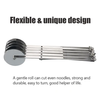 5 Wheels Stainless Steel Dough Cutter Divider Side Pasta Knife Flexible Roller Blade Pizza Pastry Peeler Tool Noodles Maker
5 Wheels Stainless Steel Dough Cutter Divider Side Pasta Knife Flexible Roller Blade Pizza Pastry Peeler Tool Noodles Maker