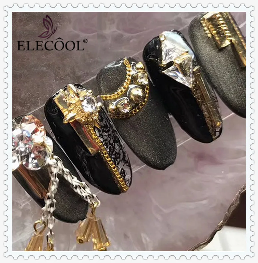 ELECOOL Gold Silver Metal Chains Punk Cross Striping Jewelry Charm Metal Hollow 3D Tips DIY Design Line Decoration Tool Nail Gem
ELECOOL Gold Silver Metal Chains Punk Cross Striping Jewelry Charm Metal Hollow 3D Tips DIY Design Line Decoration Tool Nail Gem