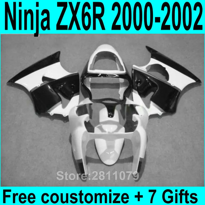 Injection moto hot sale fairing kit for kawasaki Ninja ZX6R 00 01 02 white black fairings set ZX6R 2000 2001 2002 KL51
Injection moto hot sale fairing kit for kawasaki Ninja ZX6R 00 01 02 white black fairings set ZX6R 2000 2001 2002 KL51