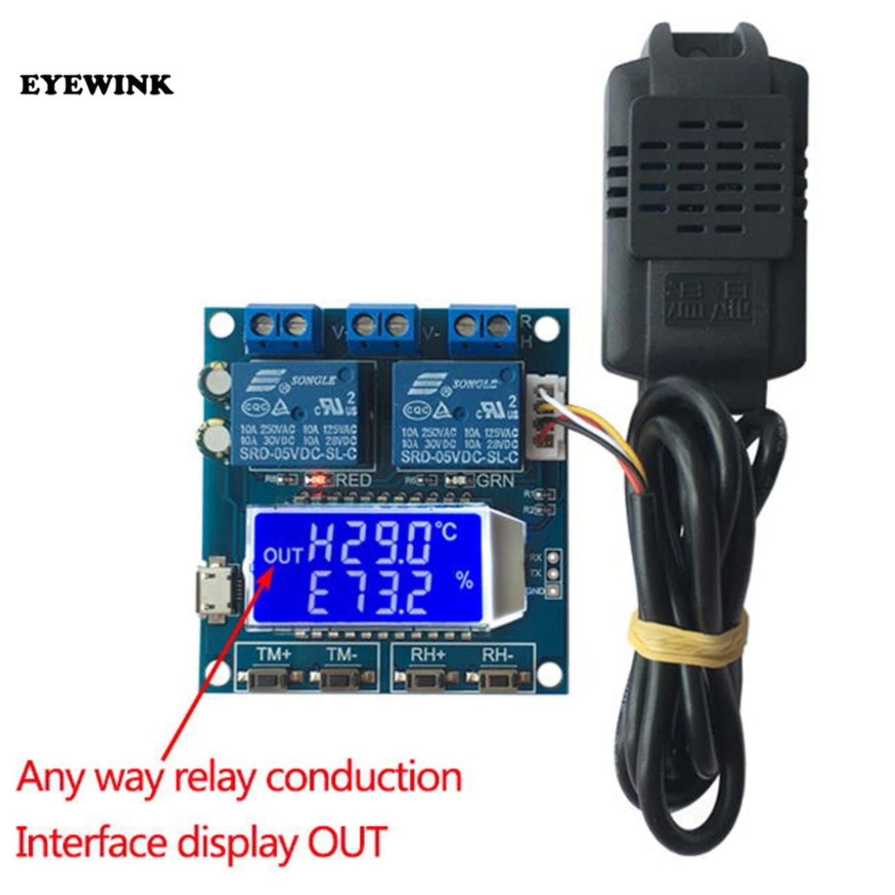 Humidity Temperature Controller Digital Thermometer Hygrometer Control Module Dual Output LCD Automatic Constant Regulator Board
Humidity Temperature Controller Digital Thermometer Hygrometer Control Module Dual Output LCD Automatic Constant Regulator Board