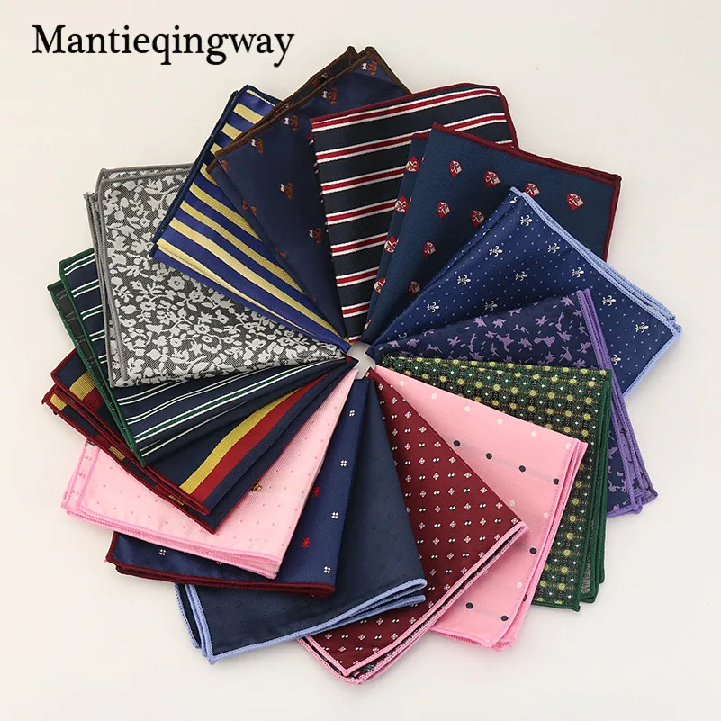 Mantieqingway цветочные и полосатые платки свадебные полиэфирные Шелковые карманные