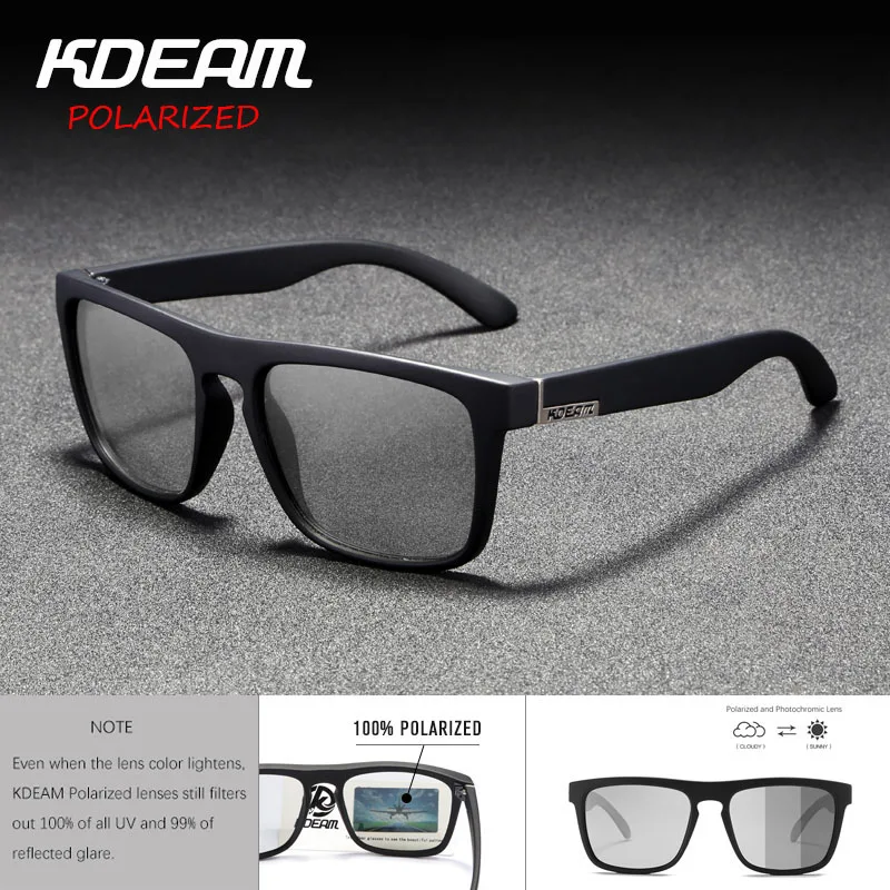 New arrived KDEAM Photochromic & Polarized Sunglasses Men Square Sun Glasses Women gafas de sol Metal hinge UV400 KD156-C10
New arrived KDEAM Photochromic & Polarized Sunglasses Men Square Sun Glasses Women gafas de sol Metal hinge UV400 KD156-C10