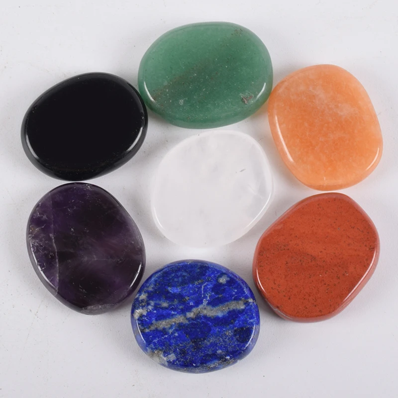 Natural Chakra Palm Stone Colored Set 7 pcs Healing Hot Massage Stones SPA Reiki Crystal Beauty Health Care Tool Energy Stone
Natural Chakra Palm Stone Colored Set 7 pcs Healing Hot Massage Stones SPA Reiki Crystal Beauty Health Care Tool Energy Stone