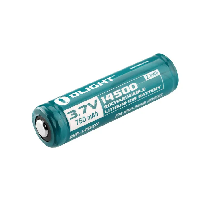Olight ORB-145P07 750mAh 14500 protected rechargeable Li-ion battery 
Olight ORB-145P07 750mAh 14500 protected rechargeable Li-ion battery