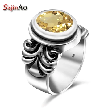 Szjinao Famous Brand Women Ring Solid 925 Sterling Silver Yellow OL Ethnic Citrine Jewelry Accessories Vintage bague anel bijoux
Szjinao Famous Brand Women Ring Solid 925 Sterling Silver Yellow OL Ethnic Citrine Jewelry Accessories Vintage bague anel bijoux