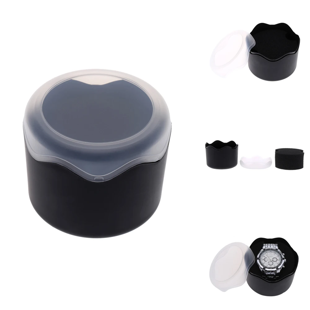 Great Useful Fashion Wristwatch Case Round Plastic Single Watch Box Case with Sponge Cushion
Great Useful Fashion Wristwatch Case Round Plastic Single Watch Box Case with Sponge Cushion