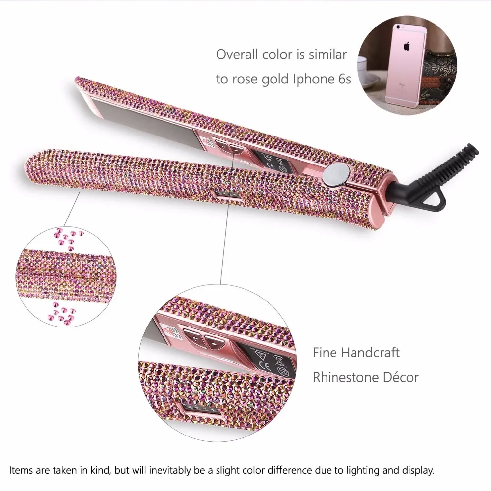 RUCHA crystal diamonds hair straightener bling MCH keratin irons6