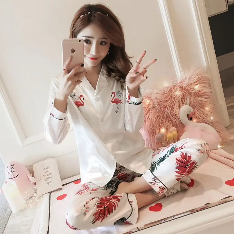BZEL Pajamas Sets Flamingo Sleepwear Long Sleeve Pyjamas Women Turn-down Collar Pijama Mujer Casual Home Wear At All Seasons 2XL
BZEL Pajamas Sets Flamingo Sleepwear Long Sleeve Pyjamas Women Turn-down Collar Pijama Mujer Casual Home Wear At All Seasons 2XL