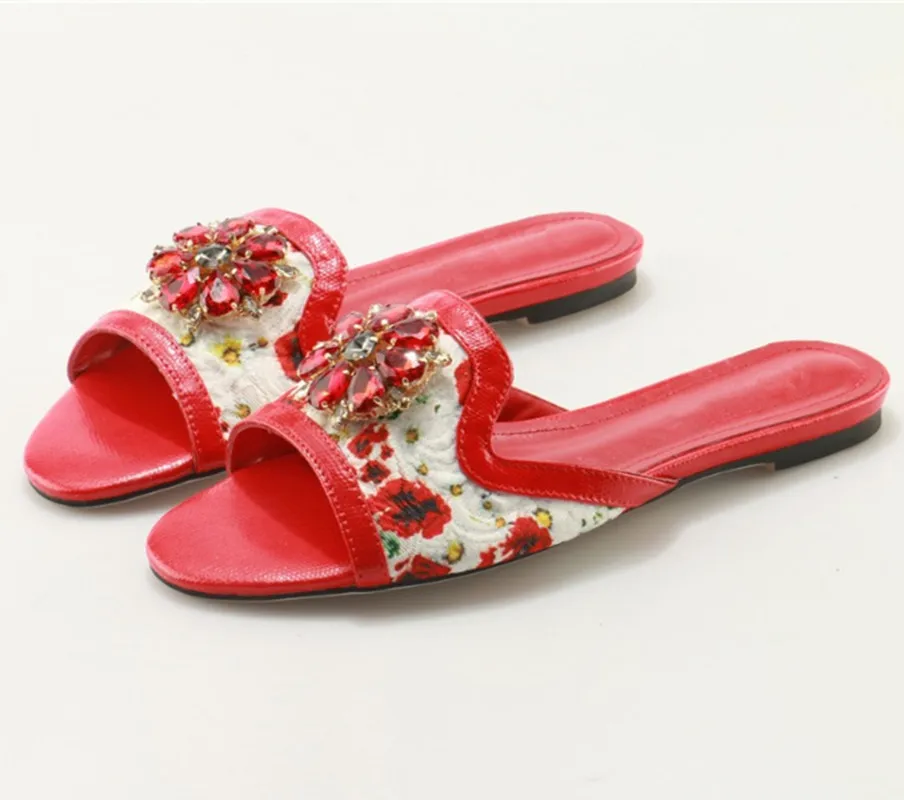 Eunice Choo Luxury Design Lace Upper Woman Slippers Open Toe Flat Casual Shoes Crystal Floral Summer Women Sandals Shoes
Eunice Choo Luxury Design Lace Upper Woman Slippers Open Toe Flat Casual Shoes Crystal Floral Summer Women Sandals Shoes