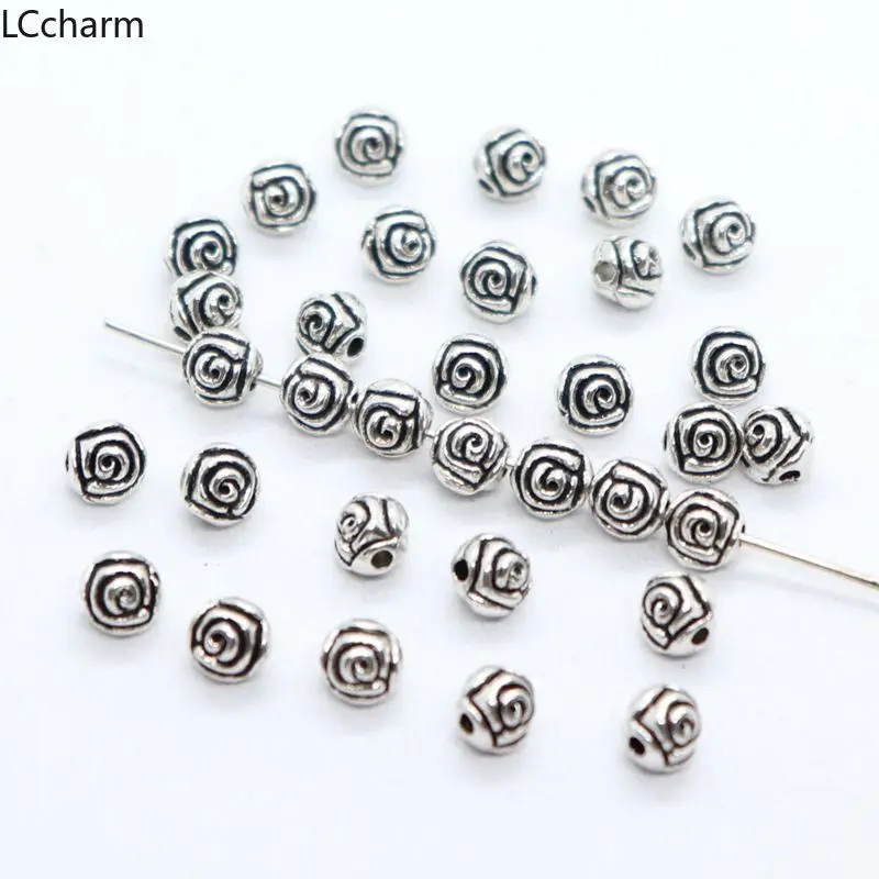 80pcs Tibetan Silver Rose Flower Charm Loose Spacer Beads 5mm DIY Jewelry Findings Beading
80pcs Tibetan Silver Rose Flower Charm Loose Spacer Beads 5mm DIY Jewelry Findings Beading