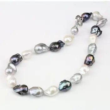 12-14mm Large Baroque Pearl Necklace,White Grey Black Jumbo Flameball Necklace,Charming Women Gift Jewelry
12-14mm Large Baroque Pearl Necklace,White Grey Black Jumbo Flameball Necklace,Charming Women Gift Jewelry