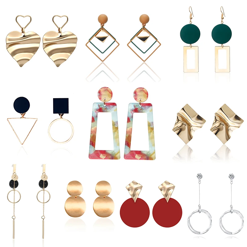 10 Styles Earrings for Women 2019 Drop Earrings Metal Geometric Gold Color Earrings Statement Retro Geometry Gift for Birthday
10 Styles Earrings for Women 2019 Drop Earrings Metal Geometric Gold Color Earrings Statement Retro Geometry Gift for Birthday